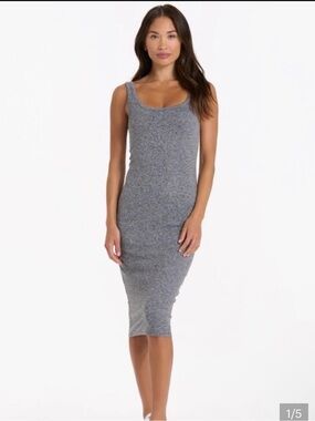 Vuori Halo Tank Dress in Heather Gray